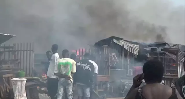 Goods Worth Millions Destroyed As Fire Guts Ogbe-Ijoh Market In Warri