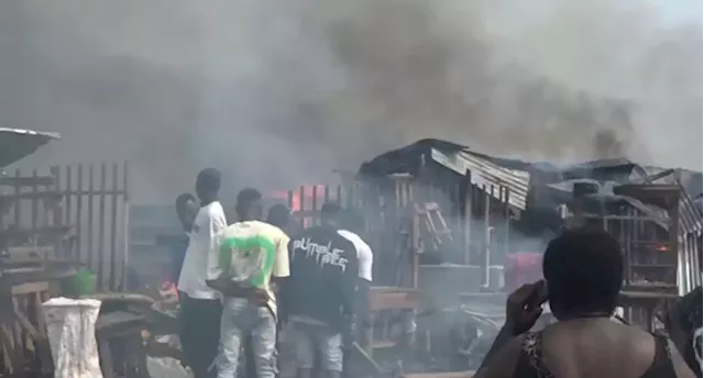 Many shops destroyed as fire razes market in Delta