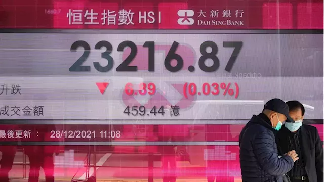 Asian shares mostly fall as tech stocks slump on Wall Street