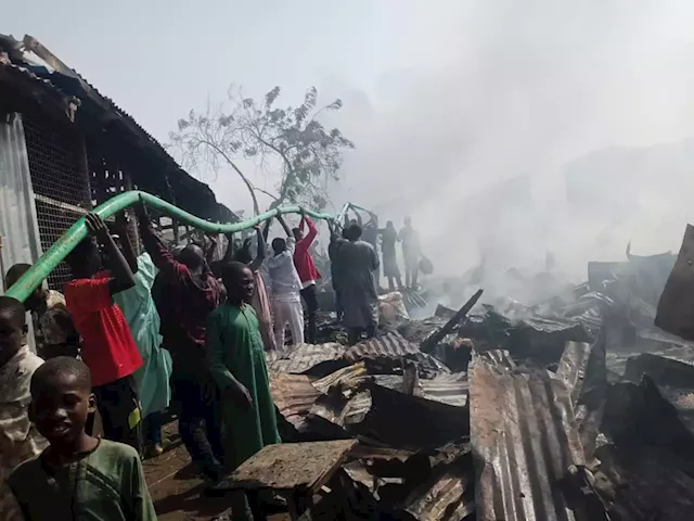 PHOTOS: Firefighters, rescuers engage inferno at Yobe popular market