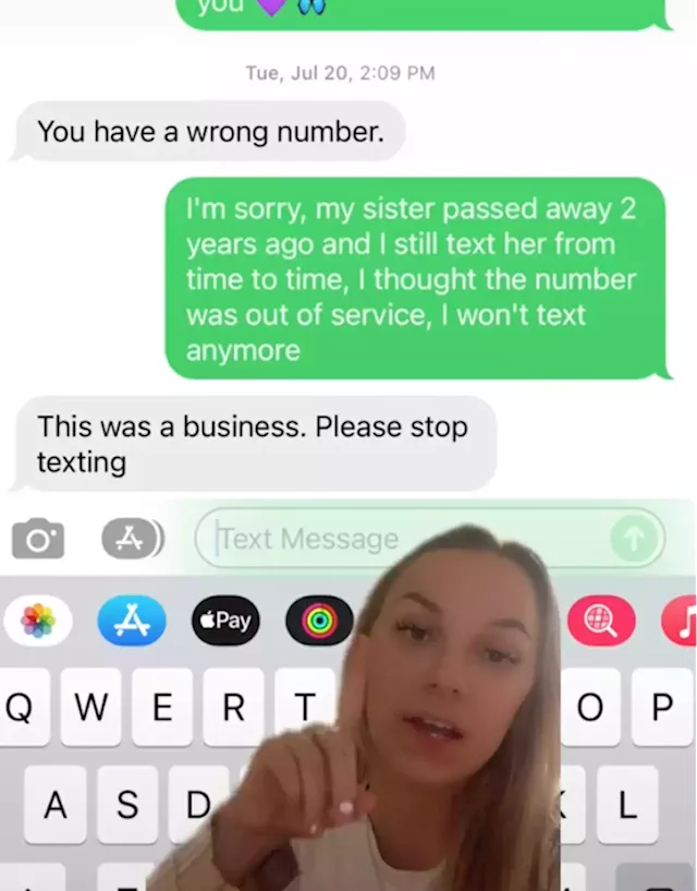 Woman who texts deceased sister's old number gets ice-cold response from business