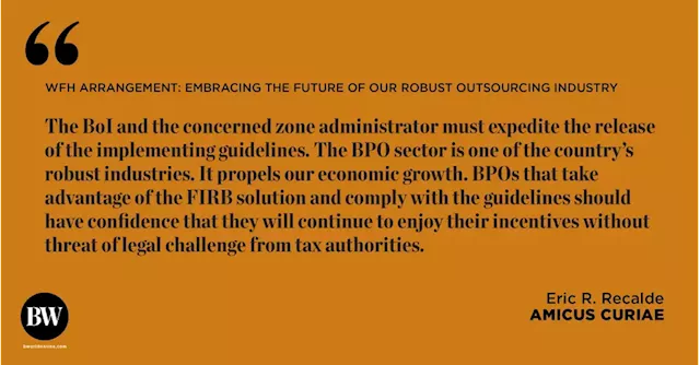 WFH Arrangement: Embracing the future of our robust outsourcing industry - BusinessWorld Online