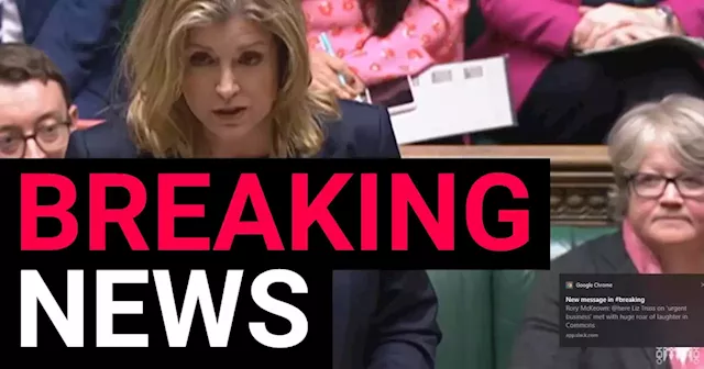 Huge roar of laughter after Mordaunt says PM is 'detained on urgent business'