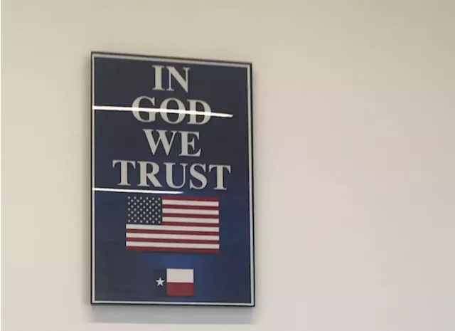 Katy ISD displaying 73 'In God We Trust' signs donated by far-right Texas cell phone company