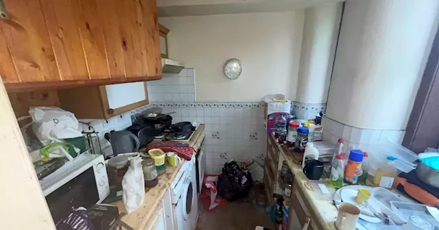 Scots flat strewn with rubbish and dirty dishes goes on the market for just £10k