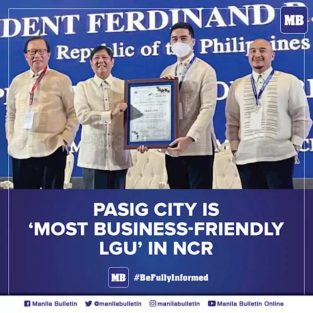 Pasig City is 'most business-friendly LGU' in NCR