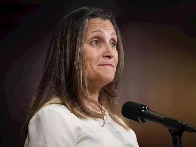 Finance Minister Chrystia Freeland to deliver fall economic statement Nov. 3