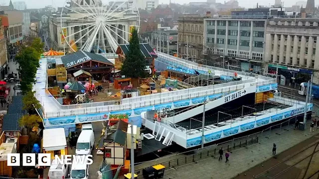 First look at aerial ice rink at Christmas market