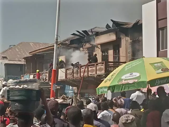 PHOTOS: Fire outbreak at Kano market