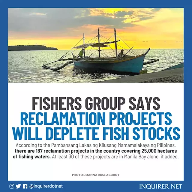 Fishers group says reclamation projects will deplete fish stocks