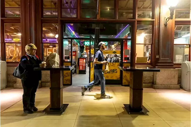 Reading Terminal Market stretches into Filbert Street with outdoor seating and a festival space