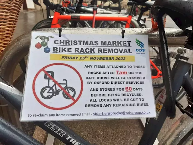 Bike parking nightmare before Christmas as cycle racks to be removed for festive market