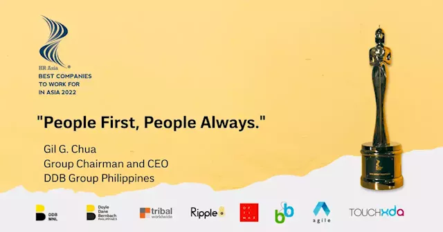 DDB Group Philippines becomes the first advertising agency in PH to be named one of HR Asia's 'Best Companies to Work for in Asia 2022'