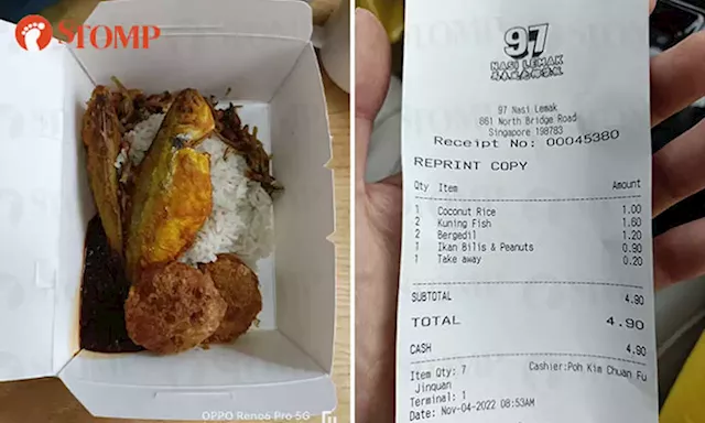 Market stall charges $4.90 for nasi lemak: 'I felt like a carrot head'