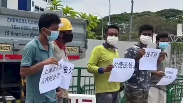 Ang Mo Kio worker protest: 268 migrant workers owed salaries by construction company Shanghai Chong Kee