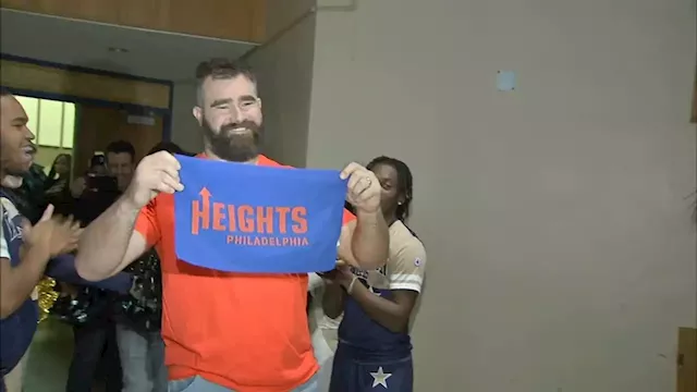 Jason Kelce surprises George Washington High School students as 2 nonprofits celebrate merger