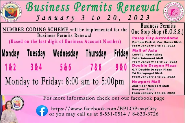 Pasay LGU issues advisory on business permit renewal