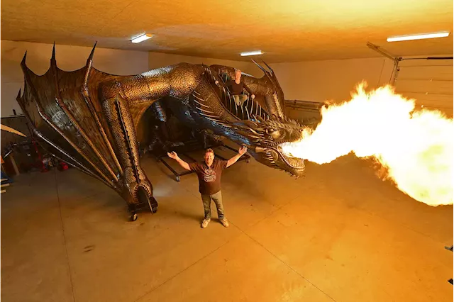 B.C. metal sculptor’s business soars on wings of 15,000-pound fire-breathing dragon - Terrace Standard