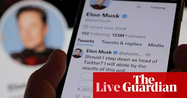 Elon Musk polls Twitter users over stepping down as CEO – business live