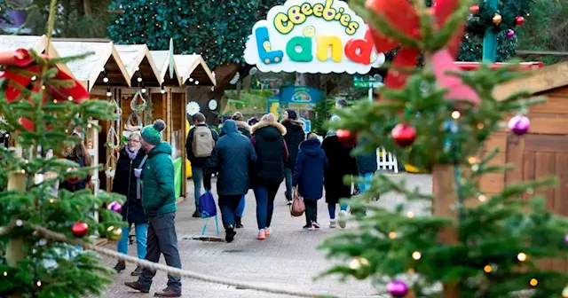 There's a Christmas market with spectacular light trail inside Alton Towers