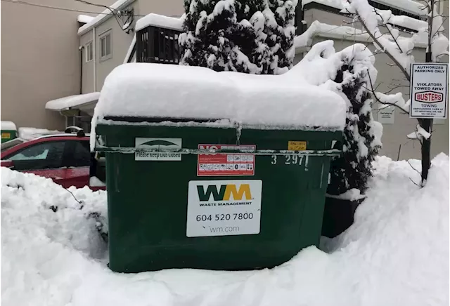 Clear ice, snow away from garbage containers, company urges