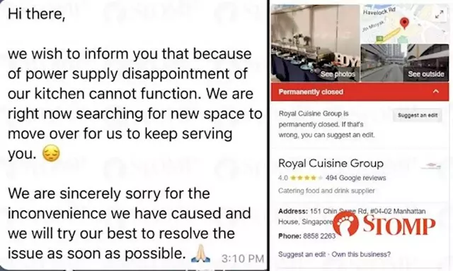 Company that told customers it couldn't deliver food due to power failure now 'permanently closed'