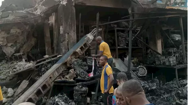 Again, fire guts section of Ladipo auto spare parts market