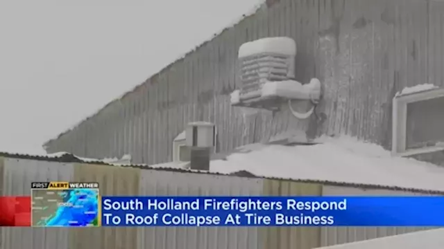 Roof Of South Holland Tire Business Collapses Under Heavy Snow