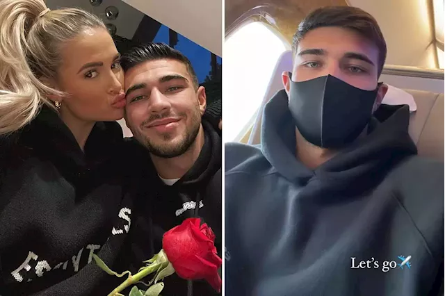 Tommy Fury leaves Molly Mae at home as he flies business class to Dubai