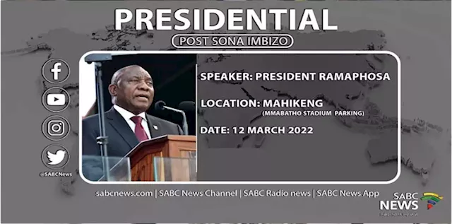 LIVE: President Ramaphosa leads presidential Imbizo in the North West - SABC News - Breaking news, special reports, world, business, sport coverage of all South African current events. Africa's news leader.