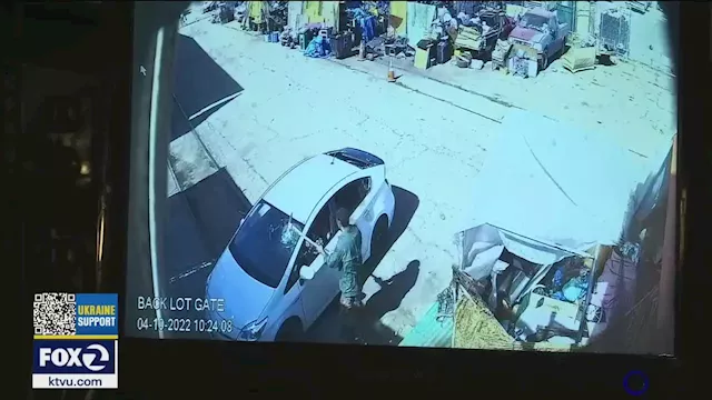 Video shows man smash car with pickaxe; Oakland business owners want laws enforced