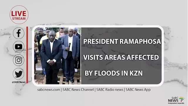 LIVE: President Cyril Ramaphosa visits areas affected by floods in KwaZulu-Natal - SABC News - Breaking news, special reports, world, business, sport coverage of all South African current events. Africa's news leader.