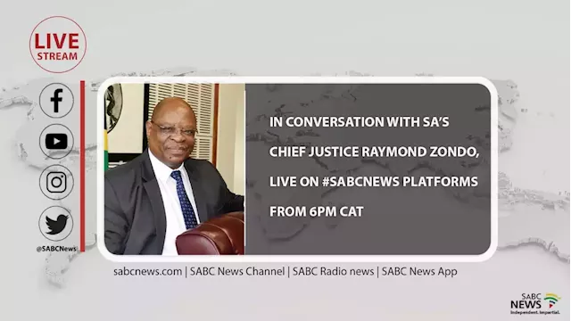 LIVE | In conversation with SA's Chief Justice Raymond Zondo - SABC News - Breaking news, special reports, world, business, sport coverage of all South African current events. Africa's news leader.