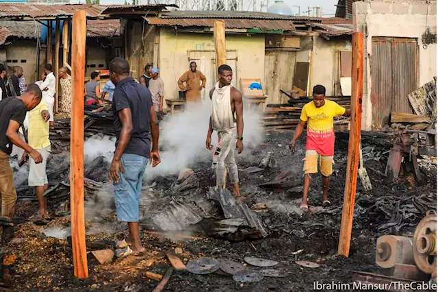 PHOTOS: Property destroyed as fire guts Lagos plank market | TheCable