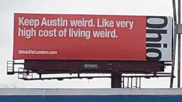 Ohio company puts up billboards all over Austin enticing Austinites to move