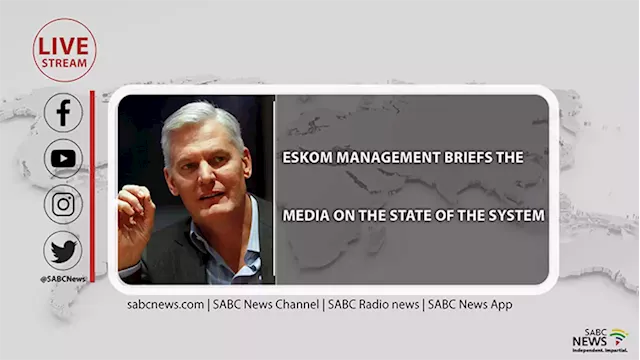 LIVE: Eskom's GCEO Andre de Ruyter holds a State of the System media briefing - SABC News - Breaking news, special reports, world, business, sport coverage of all South African current events. Africa's news leader.