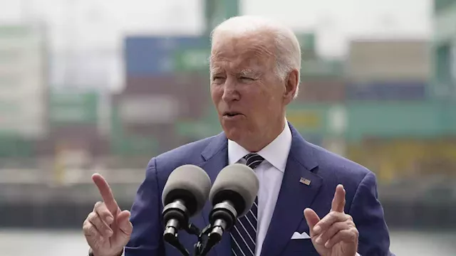 At busy LA port, Biden calls out oil companies, highlights inflation fight