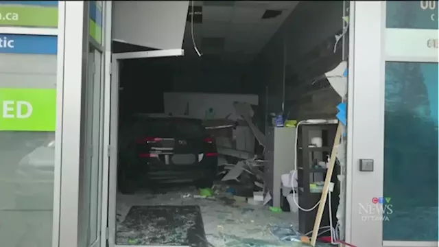 Vehicle slams into Riverside South business