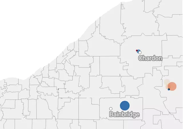 Where are the companies in Geauga County emitting the most toxic chemicals?