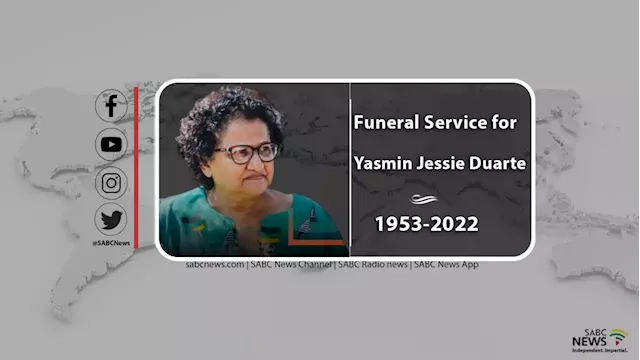 LIVE: Funeral Service for Yasmin Jessie Duarte - SABC News - Breaking news, special reports, world, business, sport coverage of all South African current events. Africa's news leader.