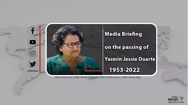 LIVE: Media Briefing on the memorial service of Jessie Duarte - SABC News - Breaking news, special reports, world, business, sport coverage of all South African current events. Africa's news leader.