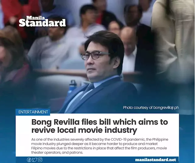 Bong Revilla files bill which aims to revive local movie industry