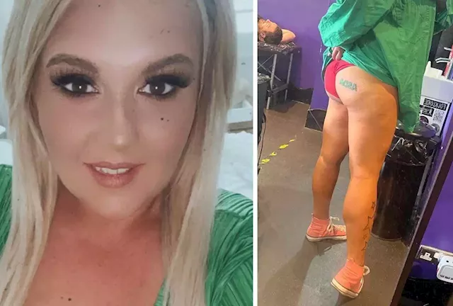 Former Asda worker divides opinion as she gets tattoo of company logo on her bum