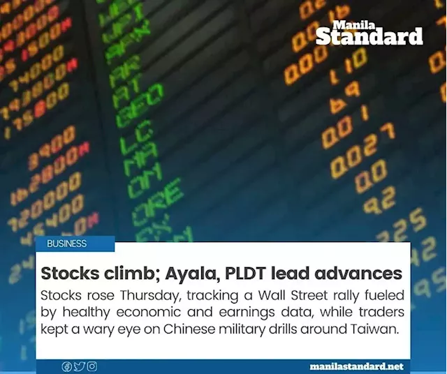 Stocks climb; Ayala, PLDT lead advances