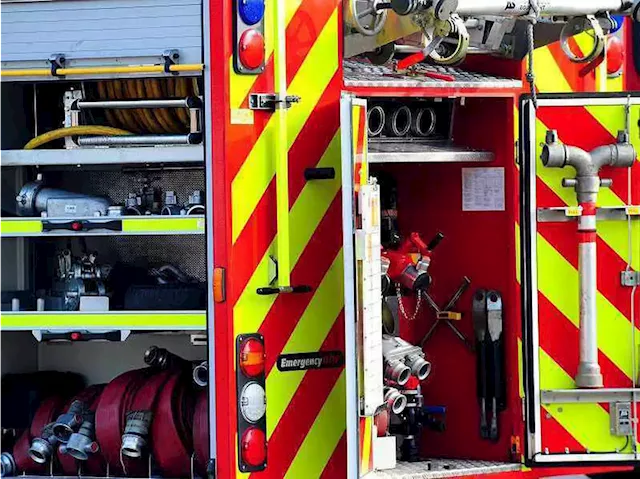 Firefighters use cutters to free lorry after crash at Market Drayton roundabout