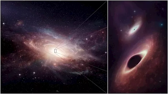 Twin black holes caught chowing down on the leftovers of a galaxy merger