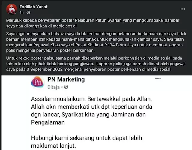 Viral investment poster using DPM Fadilah’s picture is fake