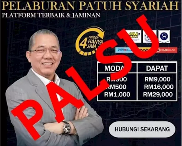 Viral investment poster using DPM Fadilah's photo is fake