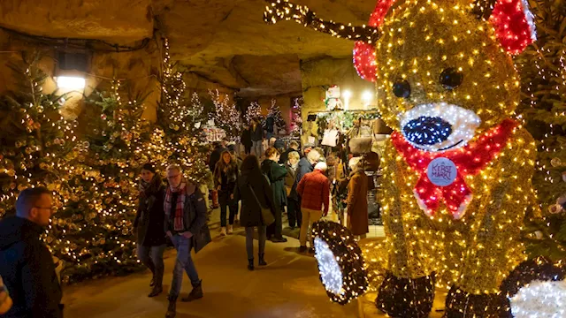 The award-winning Christmas market inside a warren of caves under a ruined castle...