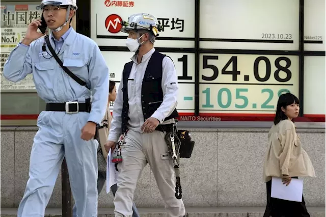 Stock market today: Asian stocks fall as concerns rise over Israel-Hamas war and high yields